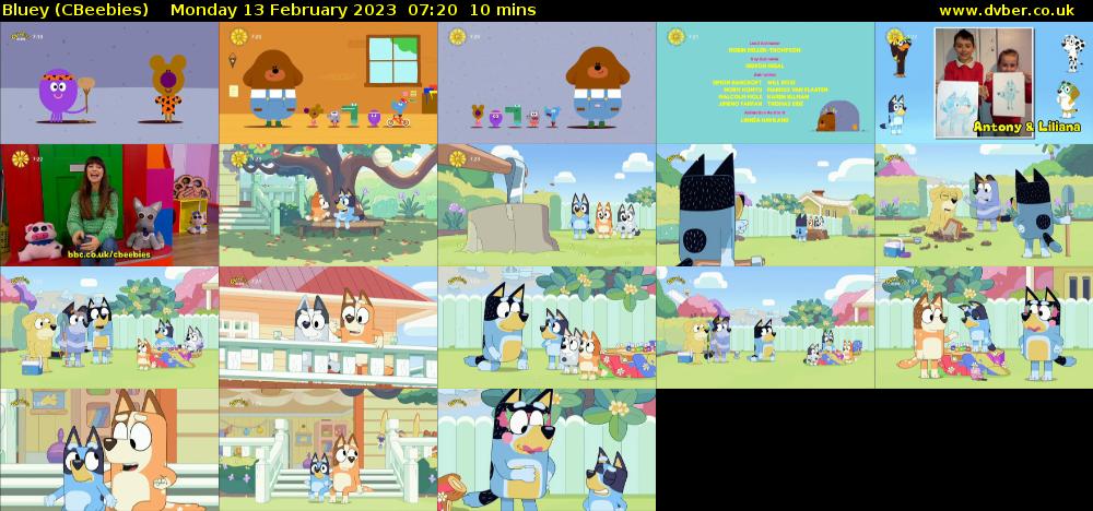 Bluey (CBeebies) Monday 13 February 2023 07:20 - 07:30