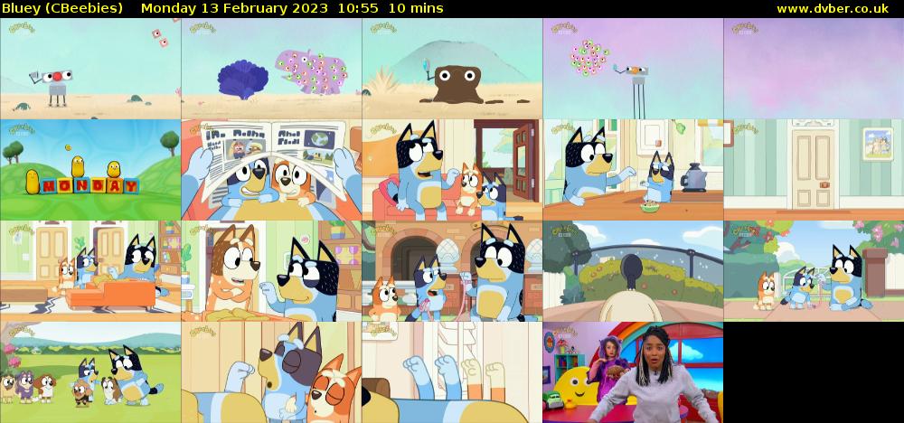 Bluey (CBeebies) Monday 13 February 2023 10:55 - 11:05