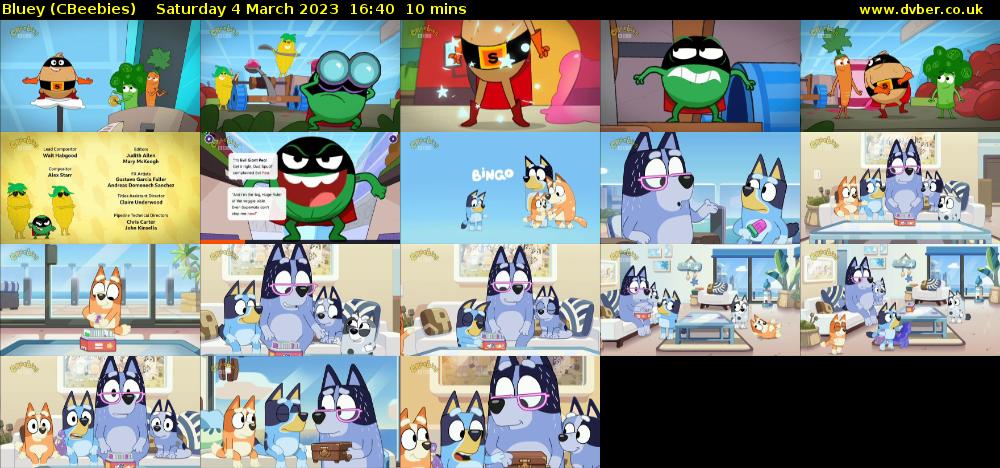 Bluey (CBeebies) Saturday 4 March 2023 16:40 - 16:50