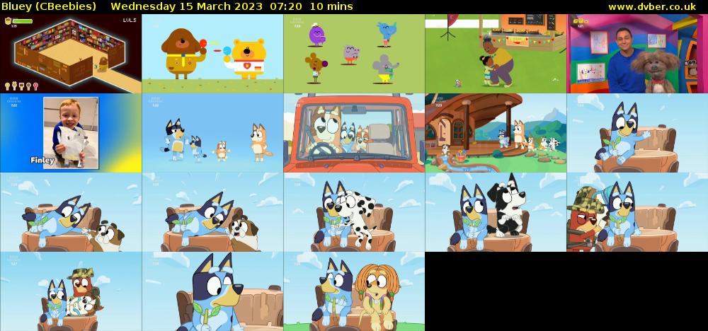 Bluey (CBeebies) Wednesday 15 March 2023 07:20 - 07:30