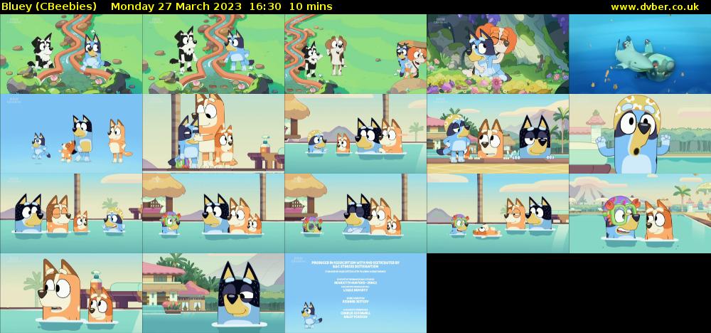 Bluey (CBeebies) Monday 27 March 2023 16:30 - 16:40