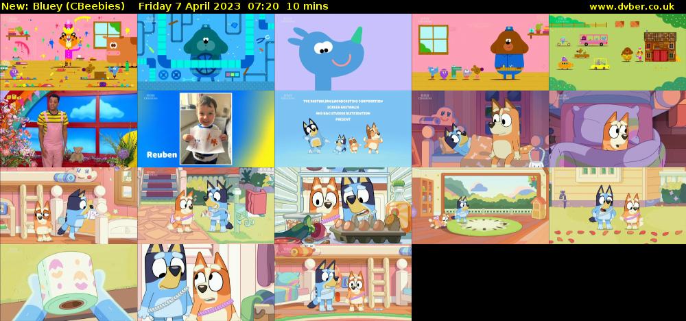 Bluey (CBeebies) Friday 7 April 2023 07:20 - 07:30