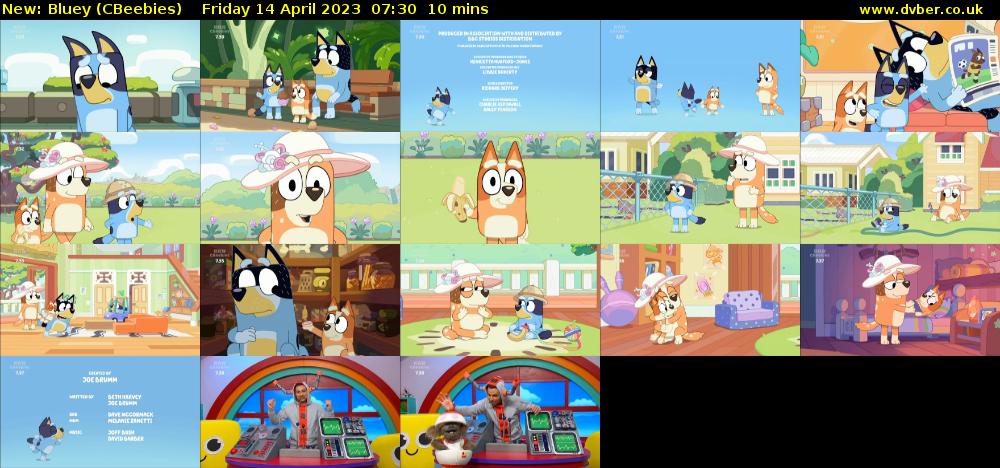 Bluey (CBeebies) Friday 14 April 2023 07:30 - 07:40