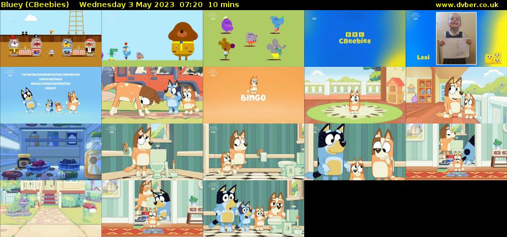 Bluey (CBeebies) Wednesday 3 May 2023 07:20 - 07:30