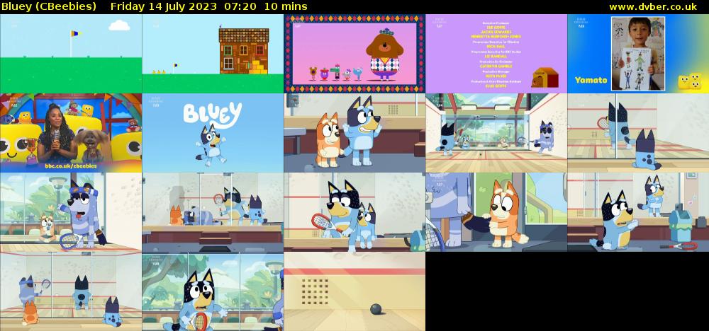 Bluey (CBeebies) Friday 14 July 2023 07:20 - 07:30