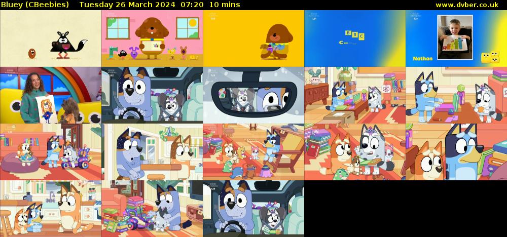 Bluey (CBeebies) Tuesday 26 March 2024 07:20 - 07:30