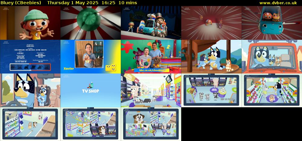 Bluey (CBeebies) Thursday 1 May 2025 16:25 - 16:35