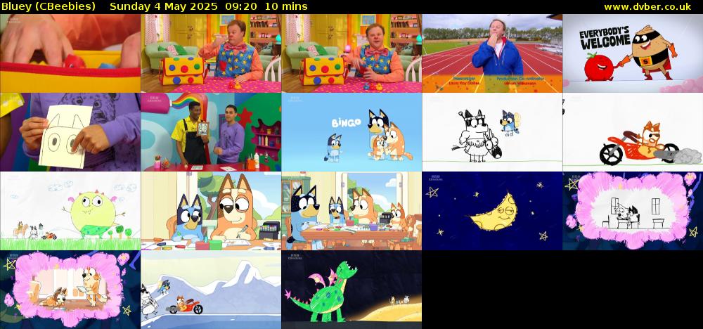 Bluey (CBeebies) Sunday 4 May 2025 09:20 - 09:30