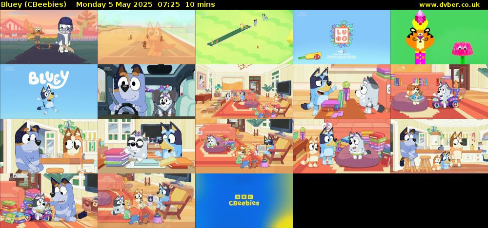 Bluey (CBeebies) Monday 5 May 2025 07:25 - 07:35