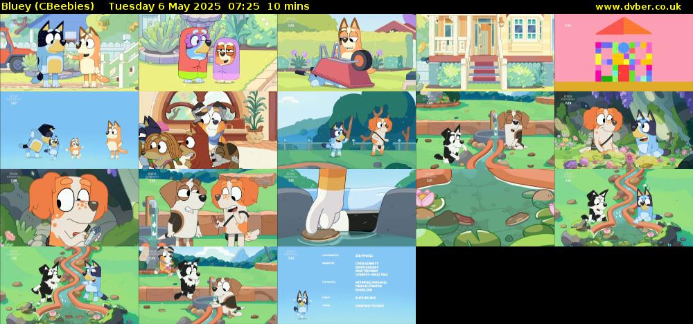 Bluey (CBeebies) Tuesday 6 May 2025 07:25 - 07:35