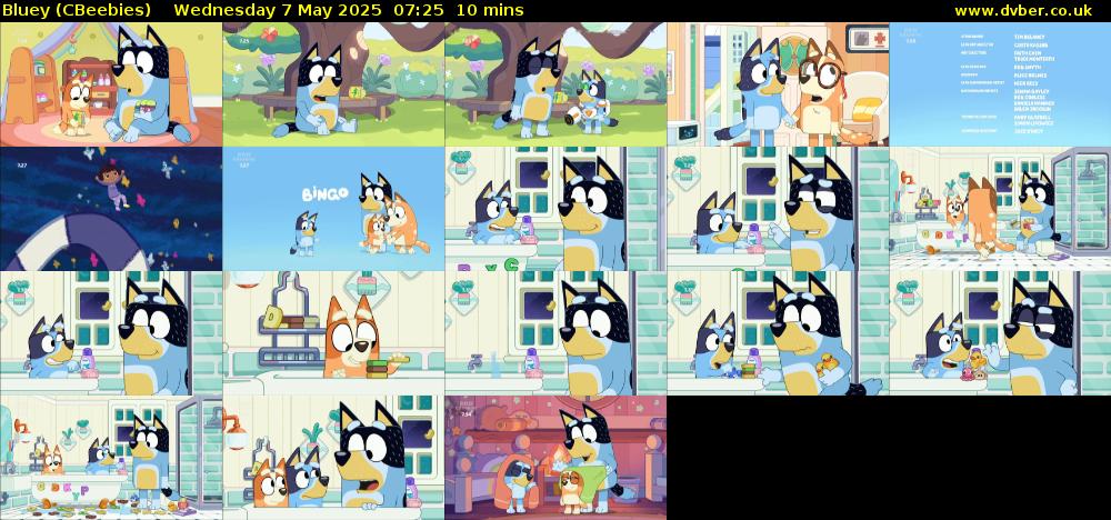Bluey (CBeebies) Wednesday 7 May 2025 07:25 - 07:35