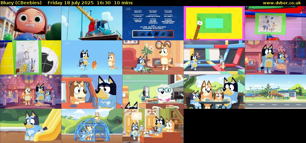 Bluey (CBeebies) Friday 18 July 2025 16:30 - 16:40