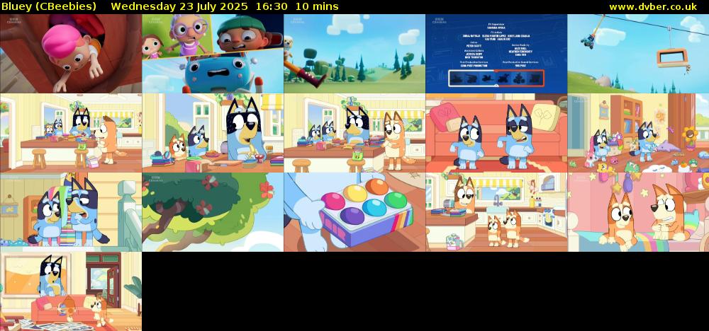 Bluey (CBeebies) Wednesday 23 July 2025 16:30 - 16:40