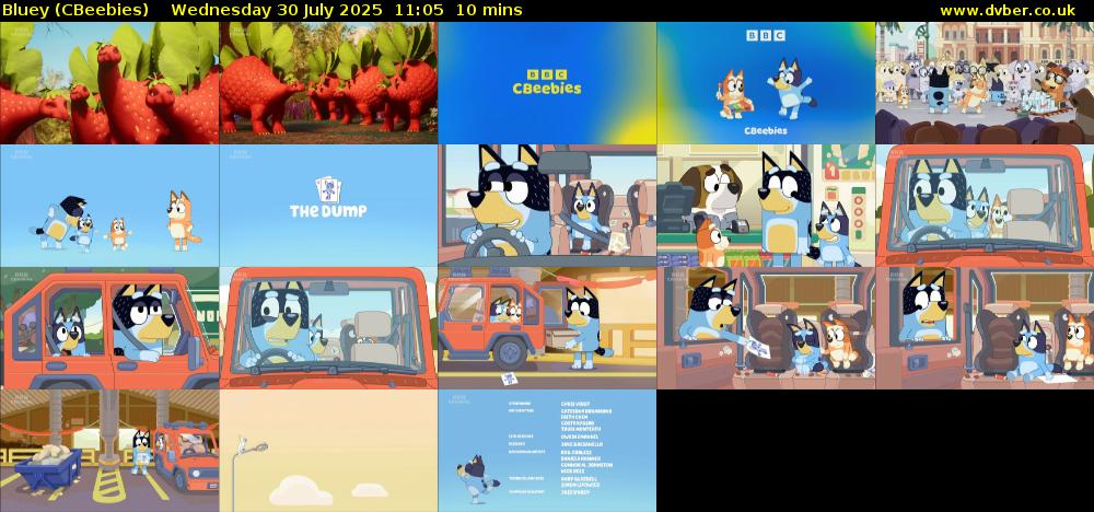 Bluey (CBeebies) Wednesday 30 July 2025 11:05 - 11:15