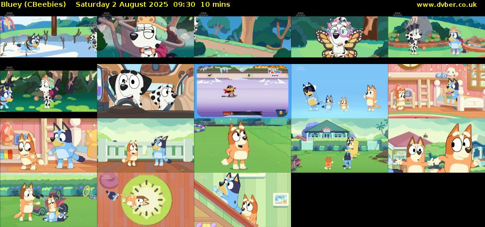 Bluey (CBeebies) Saturday 2 August 2025 09:30 - 09:40
