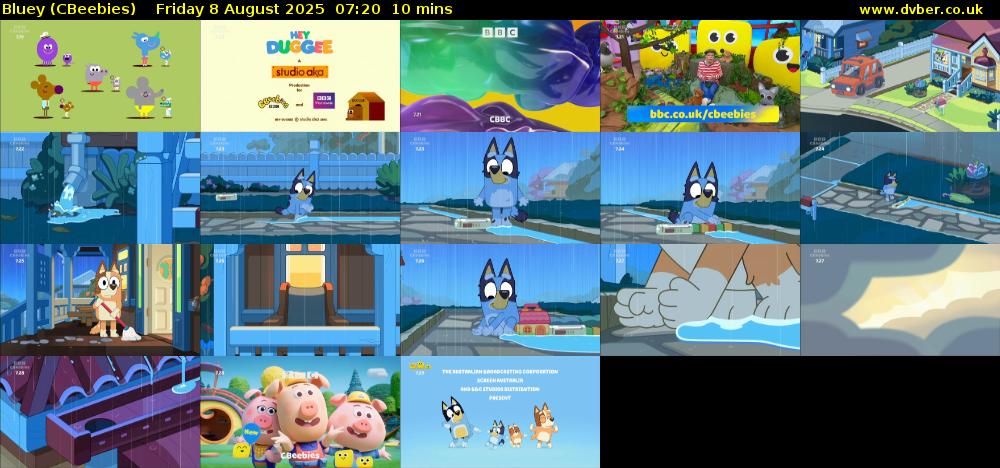 Bluey (CBeebies) Friday 8 August 2025 07:20 - 07:30