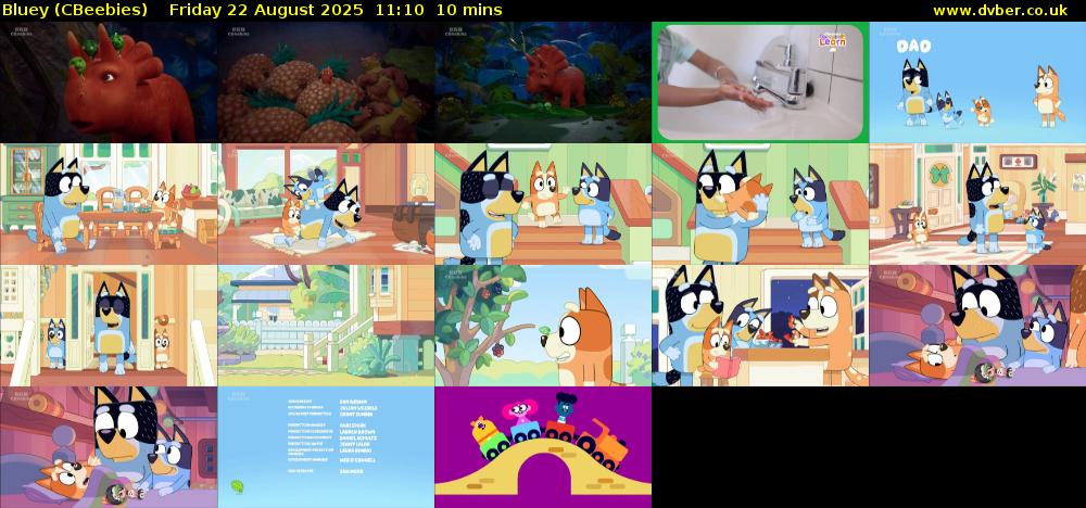 Bluey (CBeebies) Friday 22 August 2025 11:10 - 11:20
