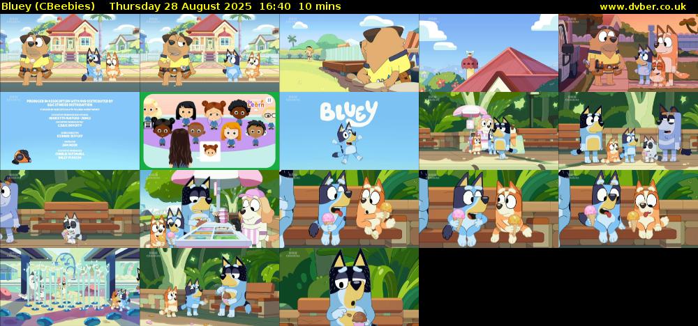 Bluey (CBeebies) Thursday 28 August 2025 16:40 - 16:50
