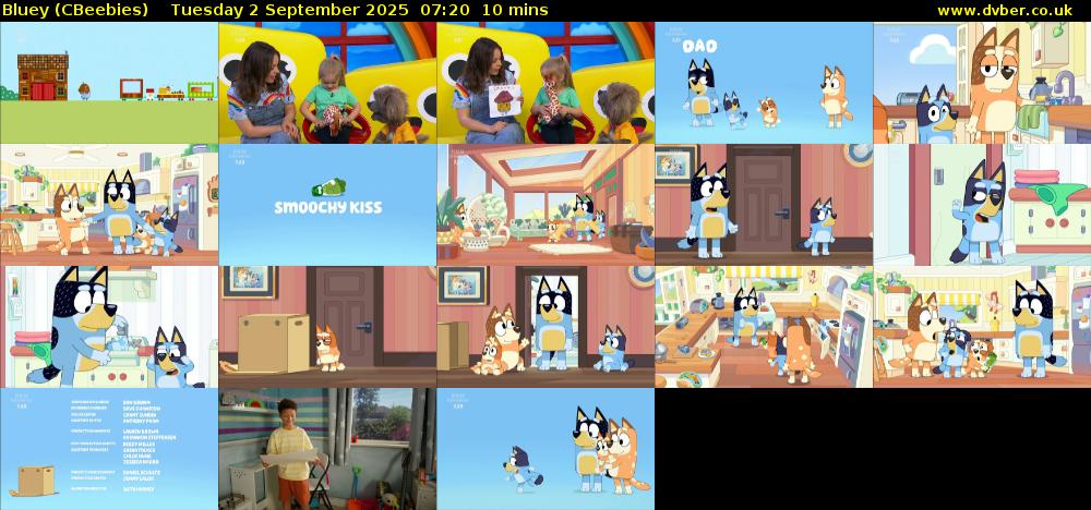 Bluey (CBeebies) Tuesday 2 September 2025 07:20 - 07:30