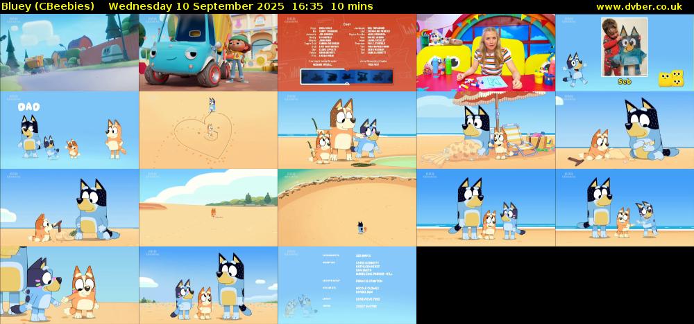 Bluey (CBeebies) Wednesday 10 September 2025 16:35 - 16:45