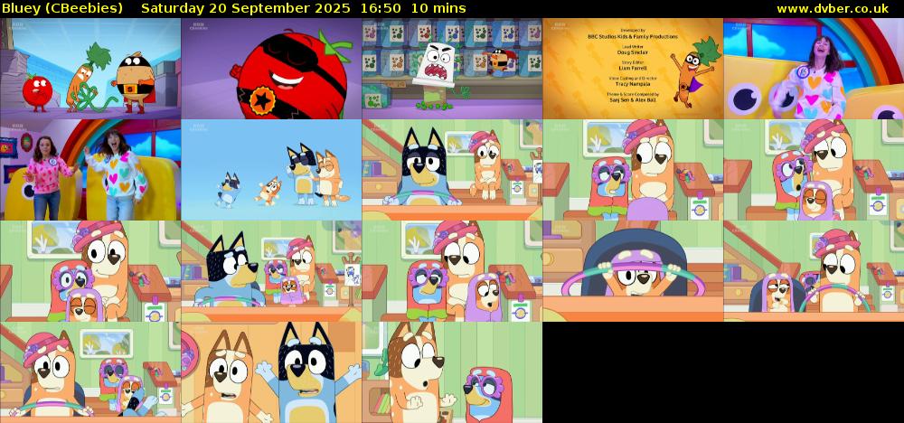 Bluey (CBeebies) Saturday 20 September 2025 16:50 - 17:00