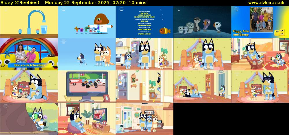 Bluey (CBeebies) Monday 22 September 2025 07:20 - 07:30