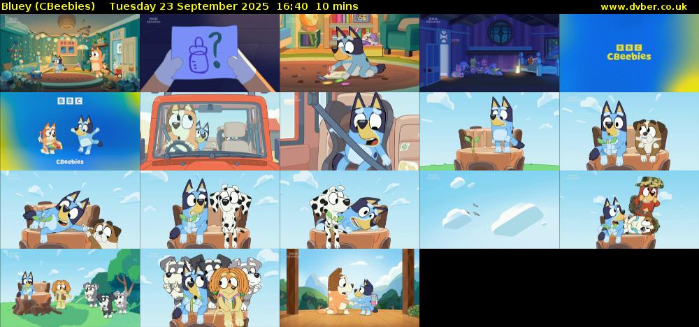 Bluey (CBeebies) Tuesday 23 September 2025 16:40 - 16:50