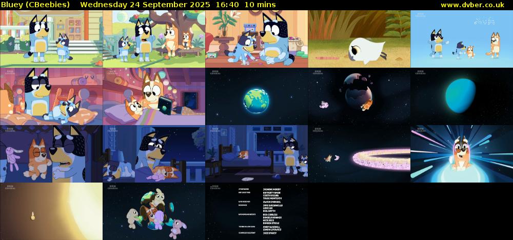Bluey (CBeebies) Wednesday 24 September 2025 16:40 - 16:50