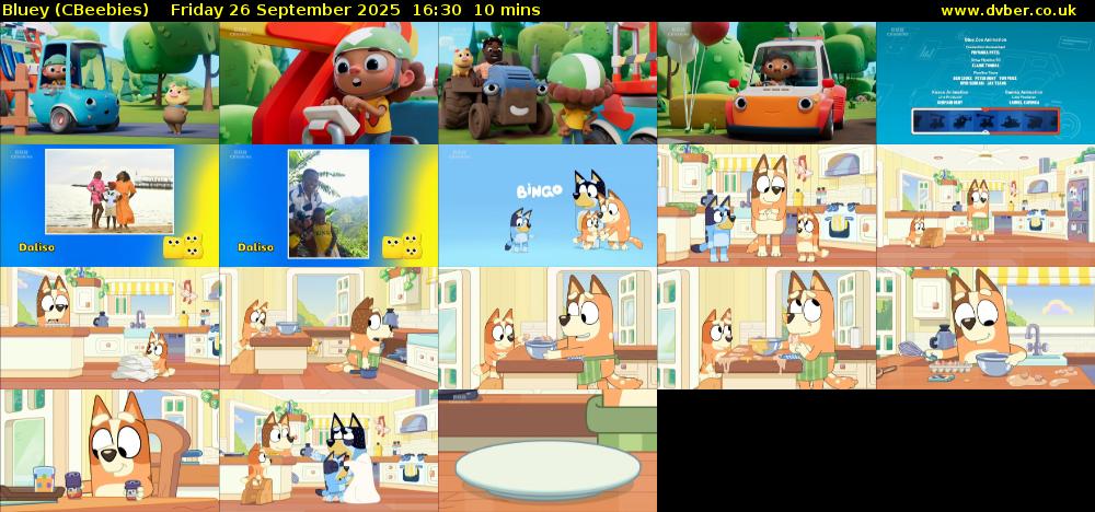 Bluey (CBeebies) Friday 26 September 2025 16:30 - 16:40