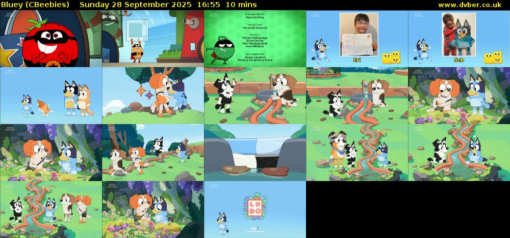 Bluey (CBeebies) Sunday 28 September 2025 16:55 - 17:05