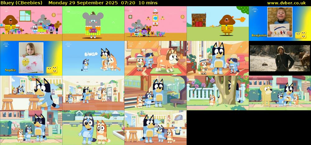 Bluey (CBeebies) Monday 29 September 2025 07:20 - 07:30