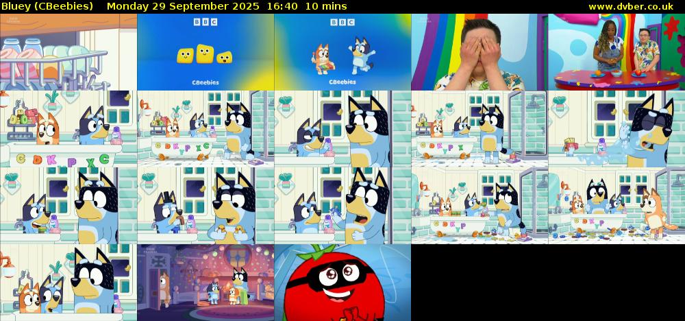 Bluey (CBeebies) Monday 29 September 2025 16:40 - 16:50