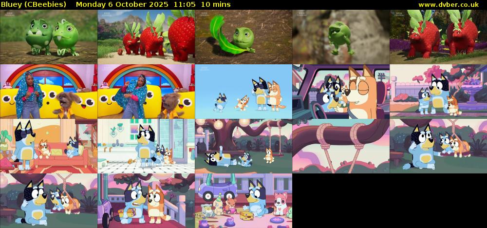 Bluey (CBeebies) Monday 6 October 2025 11:05 - 11:15