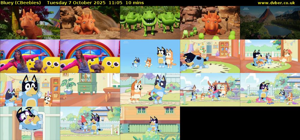 Bluey (CBeebies) Tuesday 7 October 2025 11:05 - 11:15