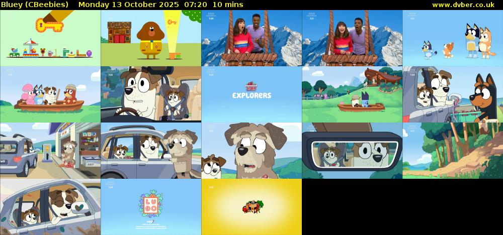 Bluey (CBeebies) Monday 13 October 2025 07:20 - 07:30