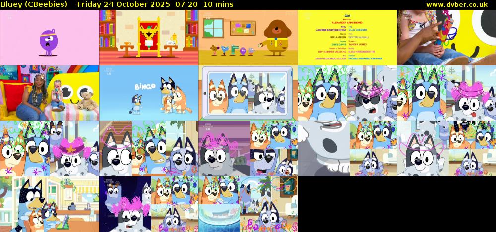 Bluey (CBeebies) Friday 24 October 2025 07:20 - 07:30
