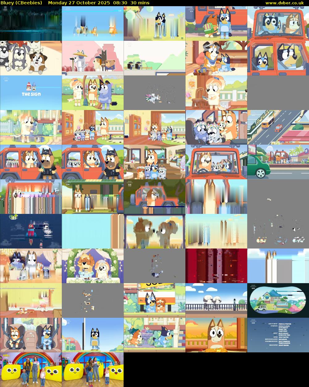 Bluey (CBeebies) Monday 27 October 2025 08:30 - 09:00