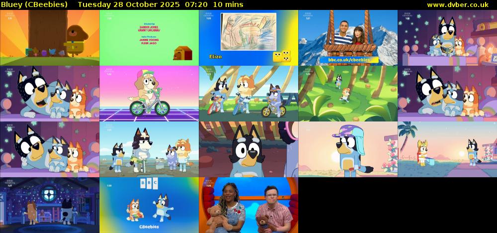 Bluey (CBeebies) Tuesday 28 October 2025 07:20 - 07:30
