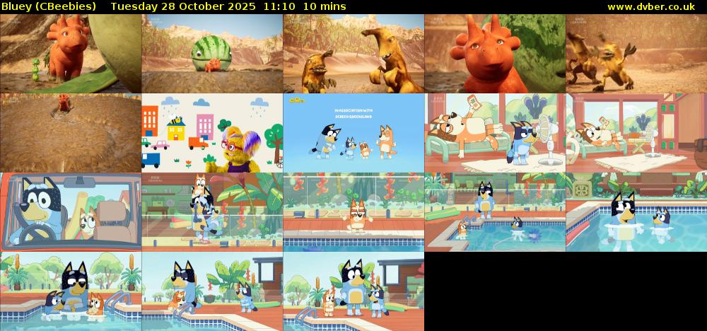 Bluey (CBeebies) Tuesday 28 October 2025 11:10 - 11:20