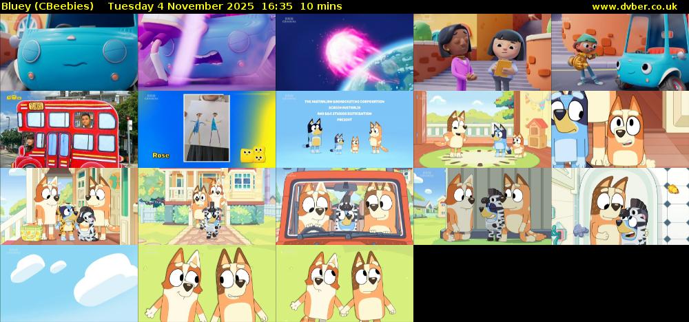 Bluey (CBeebies) Tuesday 4 November 2025 16:35 - 16:45