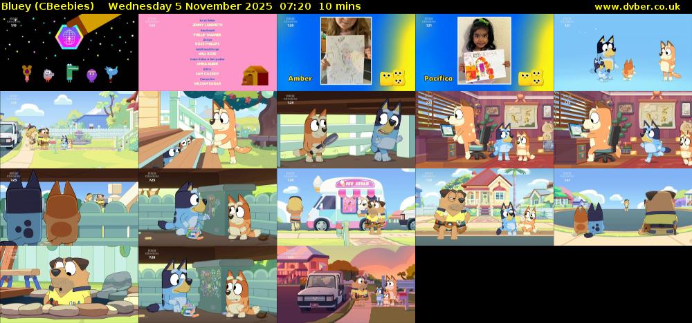 Bluey (CBeebies) Wednesday 5 November 2025 07:20 - 07:30