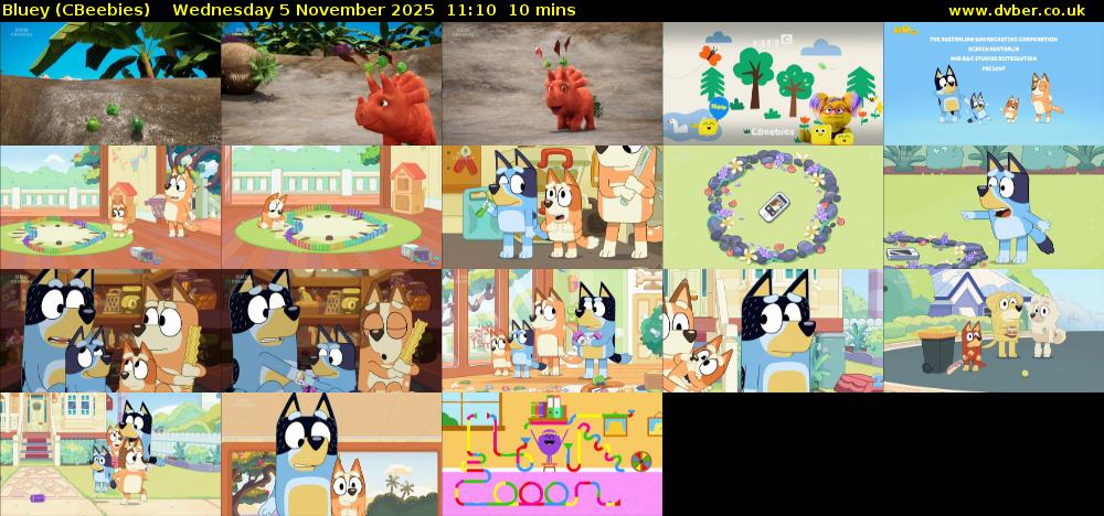 Bluey (CBeebies) Wednesday 5 November 2025 11:10 - 11:20
