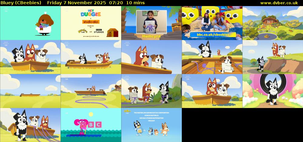Bluey (CBeebies) Friday 7 November 2025 07:20 - 07:30