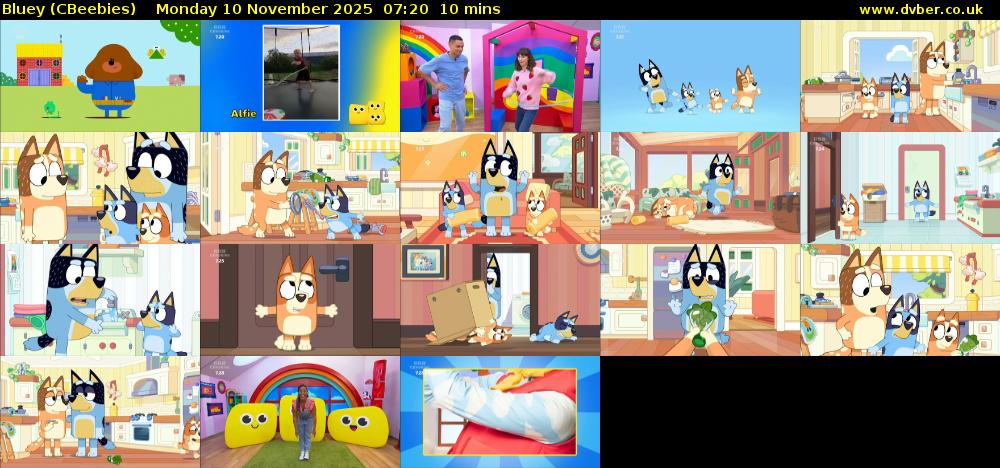 Bluey (CBeebies) Monday 10 November 2025 07:20 - 07:30