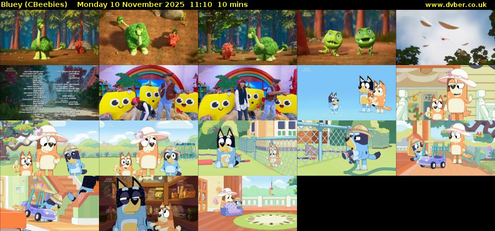 Bluey (CBeebies) Monday 10 November 2025 11:10 - 11:20