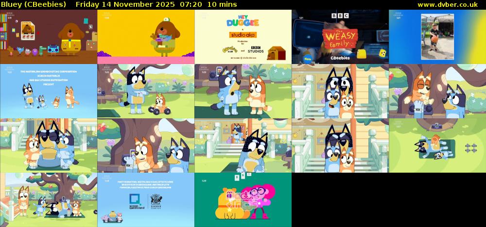 Bluey (CBeebies) Friday 14 November 2025 07:20 - 07:30