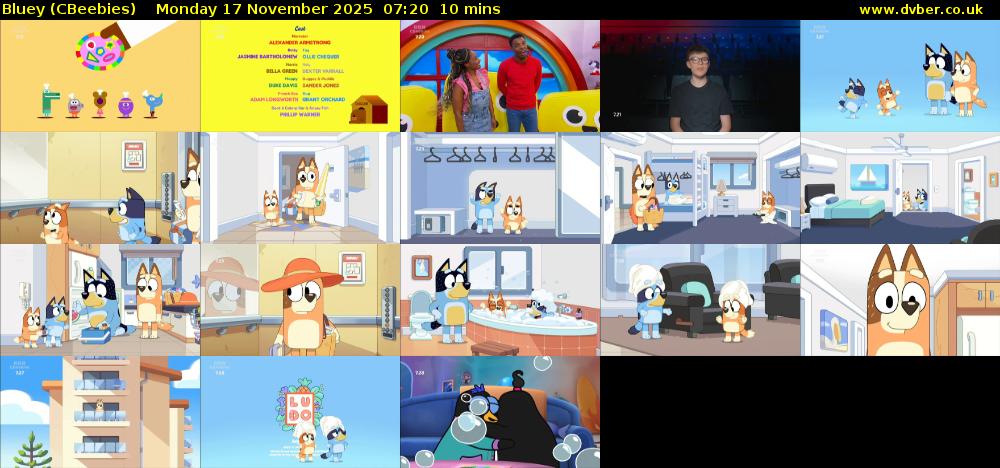 Bluey (CBeebies) Monday 17 November 2025 07:20 - 07:30