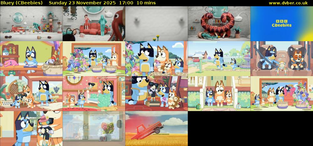 Bluey (CBeebies) Sunday 23 November 2025 17:00 - 17:10