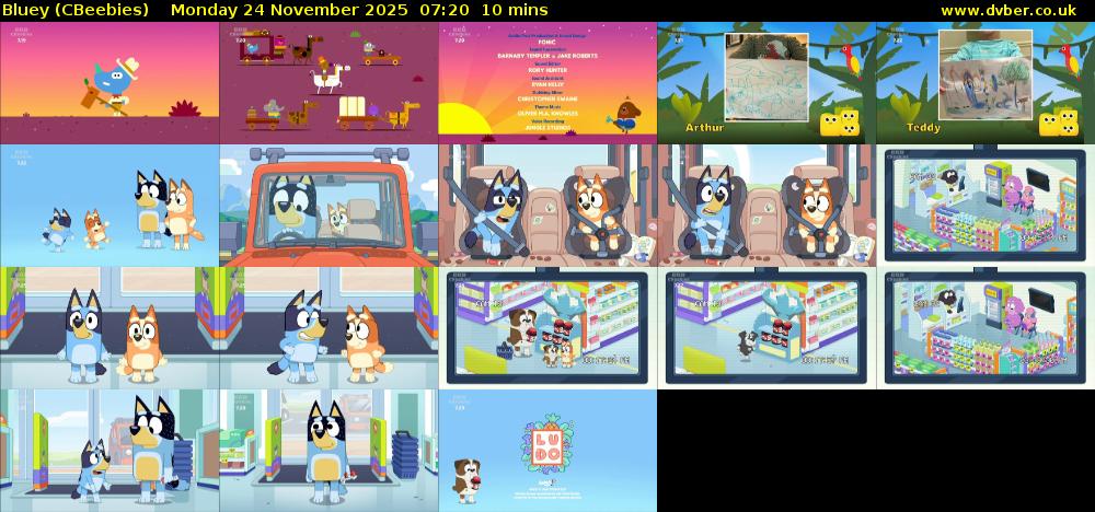 Bluey (CBeebies) Monday 24 November 2025 07:20 - 07:30