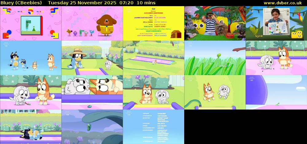 Bluey (CBeebies) Tuesday 25 November 2025 07:20 - 07:30